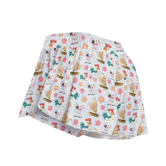 Island Pig & Rooster Duo - Women's Flowy Pocket Shorts
