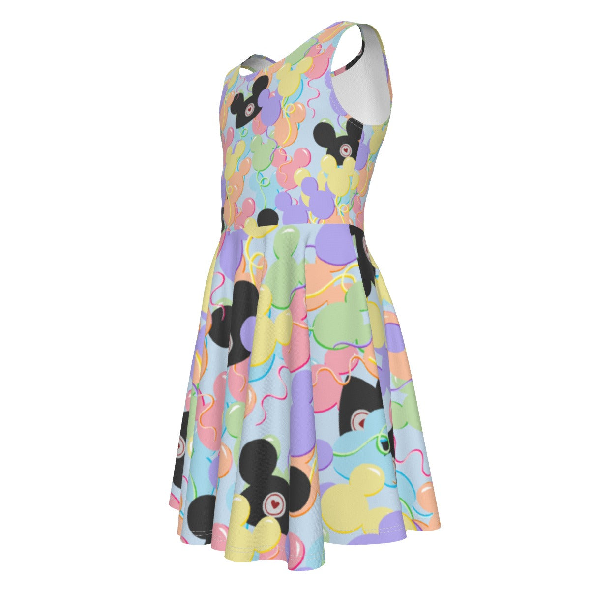 Pastel Mouse Ear Balloons- Kid's Sleeveless Skater Dress