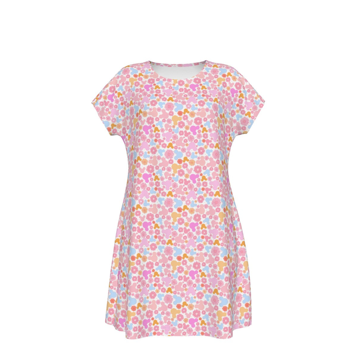 Retro Floral Mouse - Women's T-Shirt Dress