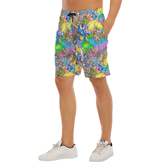 Fairest Princess Storybook Scenes - Men’s Pocket Beach Shorts