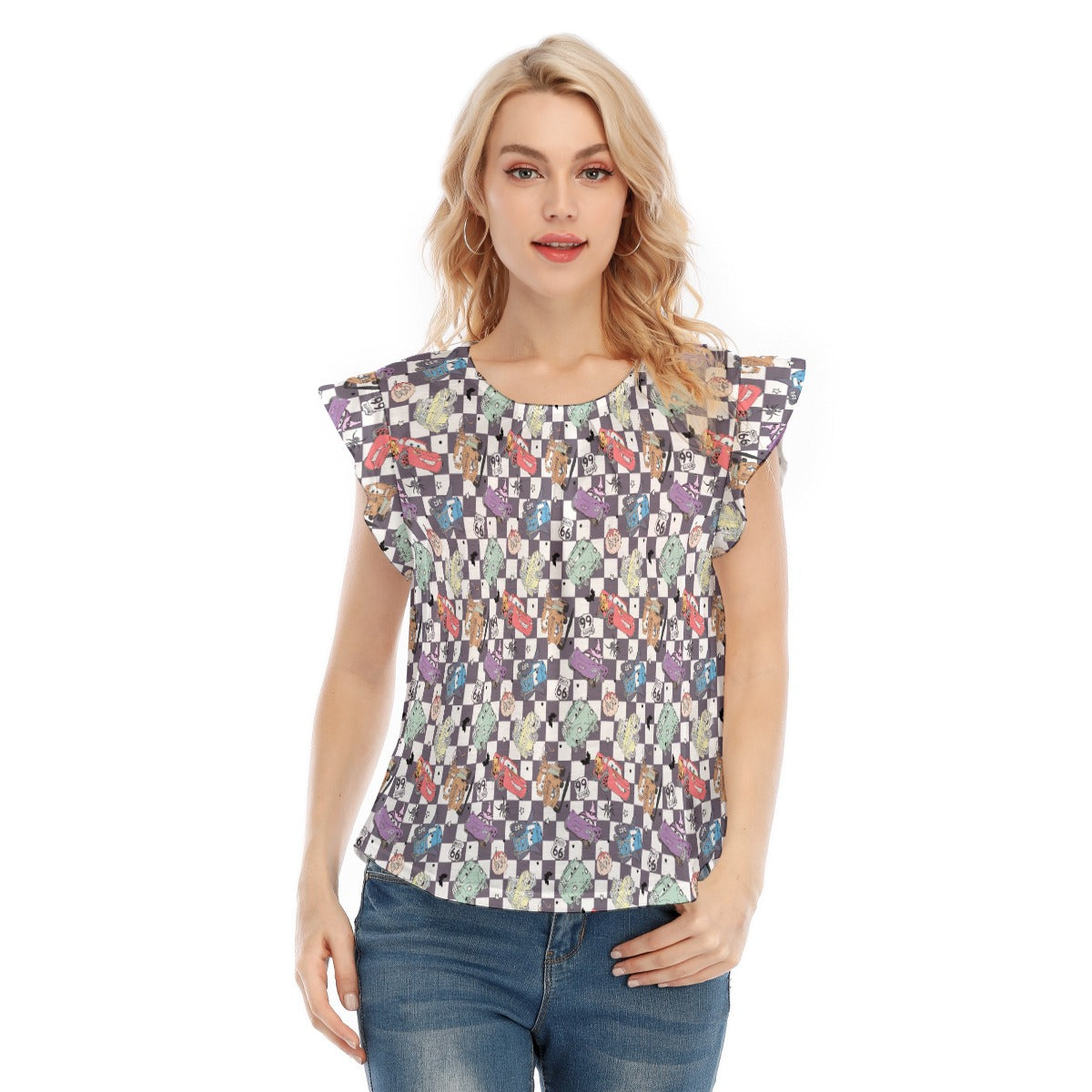 Halloween Racing Crew - Women’s Flutter Sleeve Top