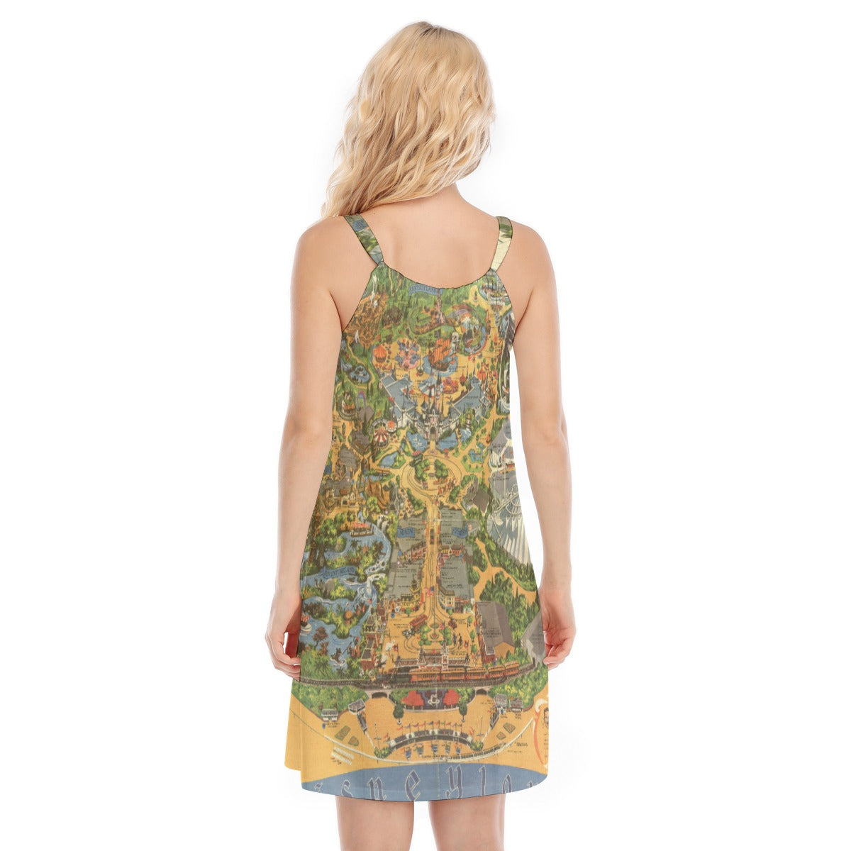 Vintage Theme Park Map - Women’s Adjustable Sundress