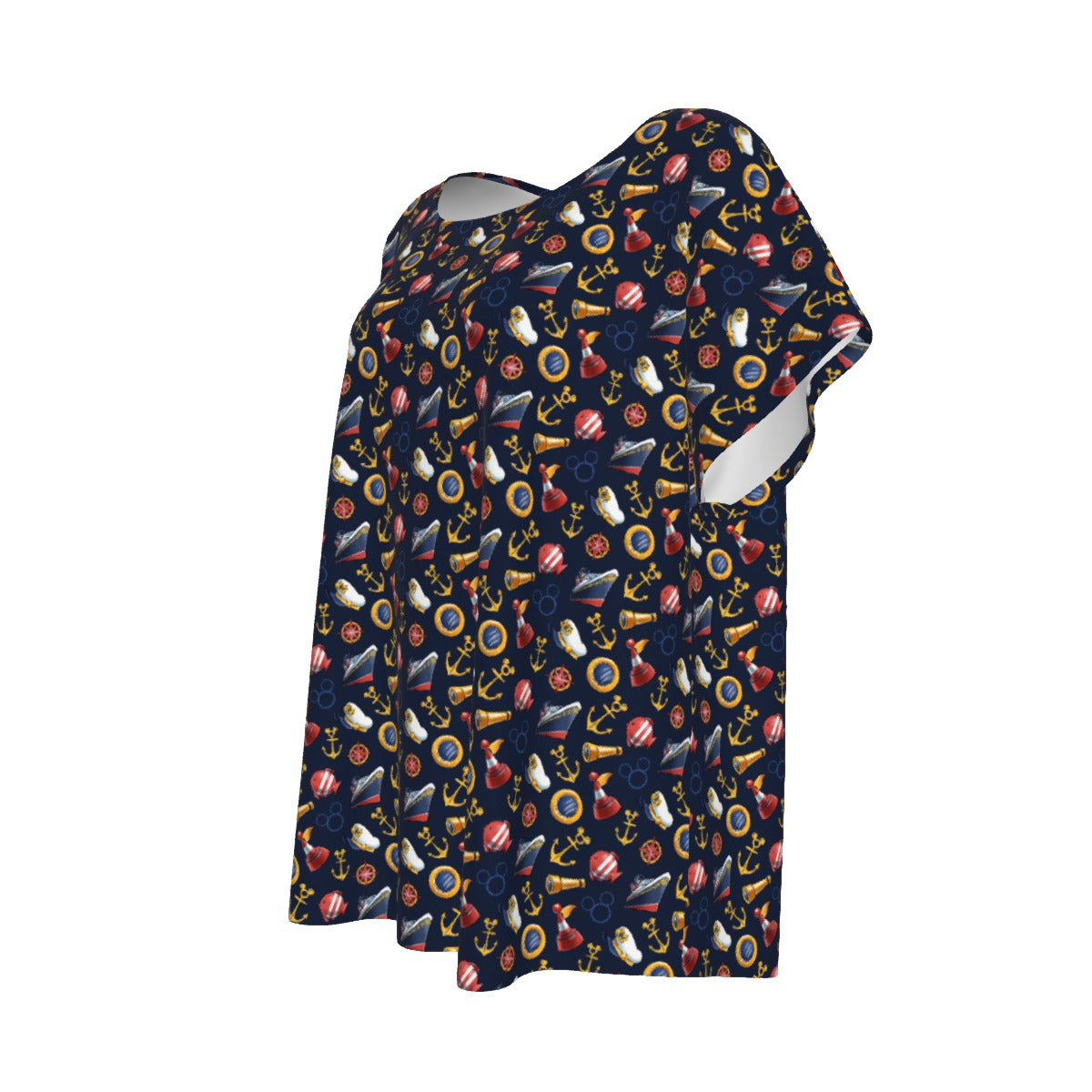 Mouse Ear Nautical Icons - Women’s Relaxed Fit Scoop Tee
