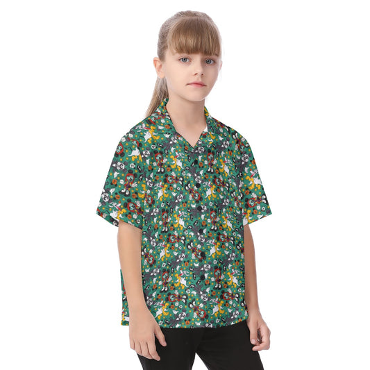 Beloved Couple as Spooky Pairp; Sally - Kid's Hawaiian Button Up Shirt