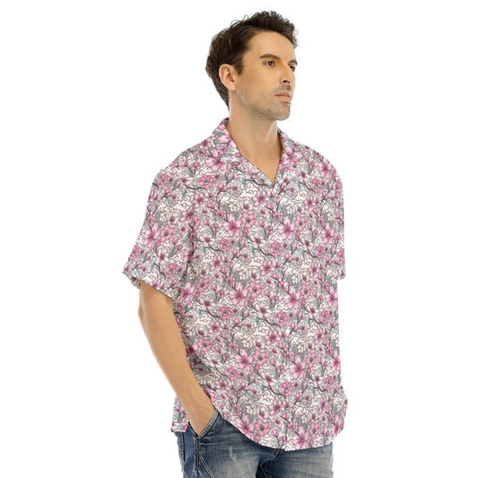 Fairytale Florals – Blossoms of Honor - Men's Hawaiian Button Up Shirt