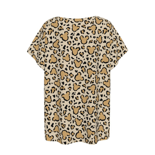 Mouse Ears Animal Print - Women’s Relaxed Fit Scoop Tee