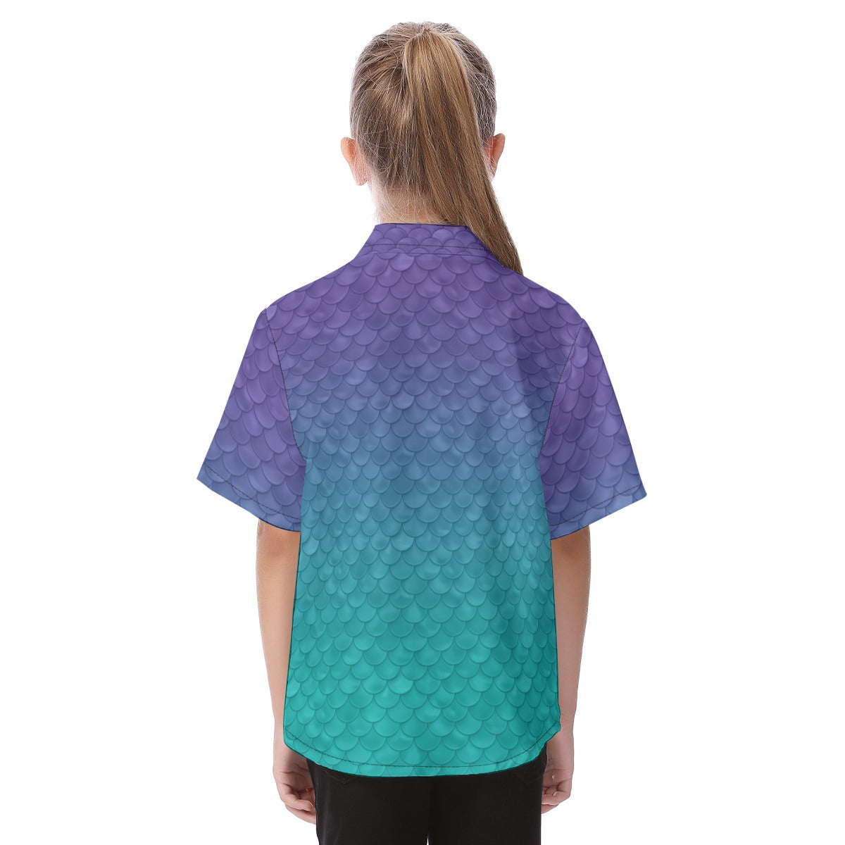 Dreamy Mermaid Scales - Kid's Hawaiian Button Up Shirt