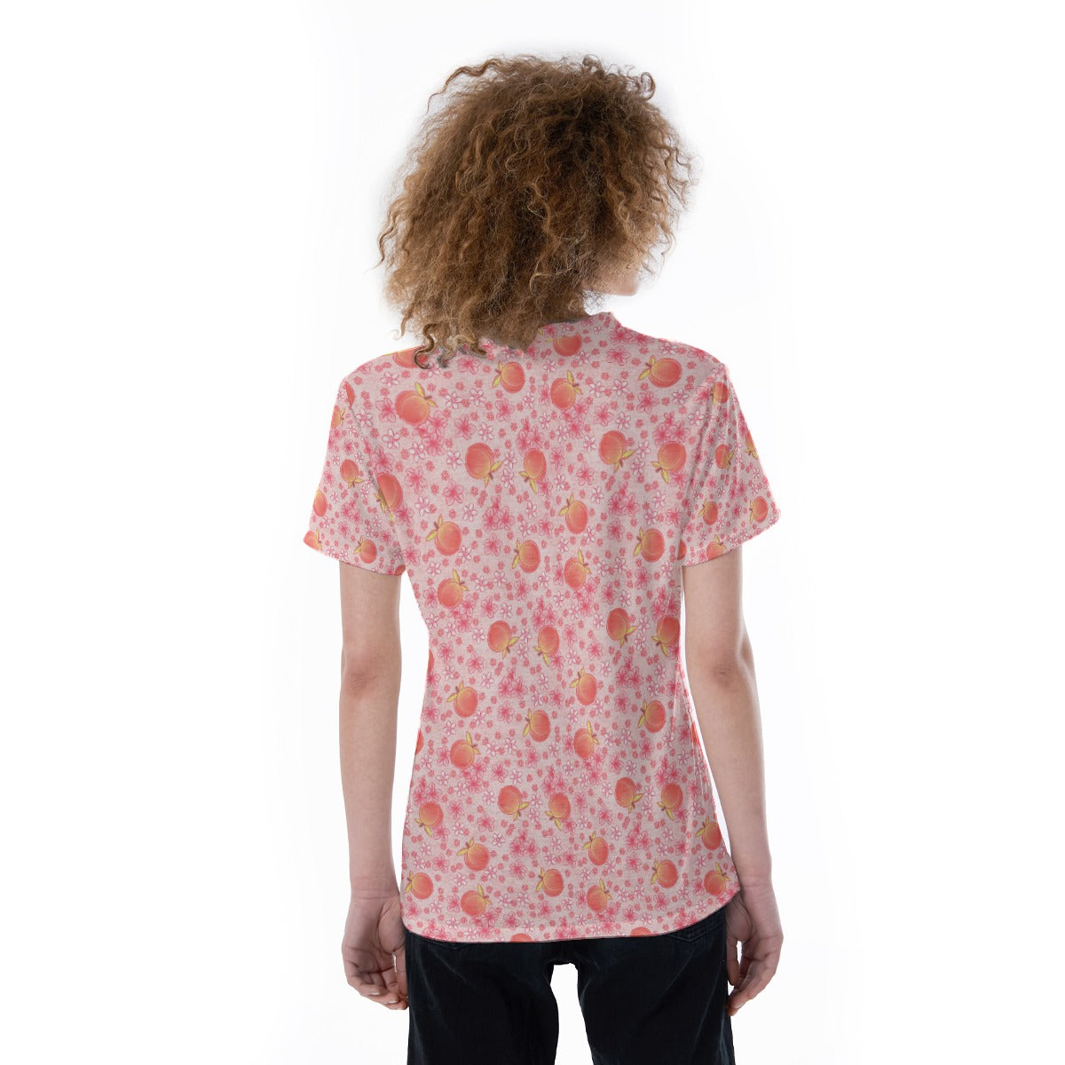 Summer Fruits - Peaches - Women's Short Sleeve V-Neck T-Shirt
