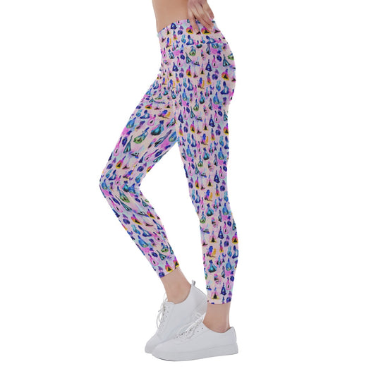 Princess And Classic Animation Silhouettes - Women's Yoga Leggings