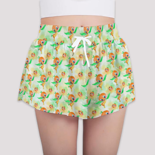 Sunny Citrus Thoughts - Girls’ Flowy Pocket Shorts