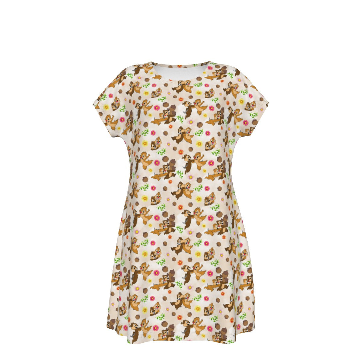 Cheeky Chipmunk Duo - Women's T-Shirt Dress