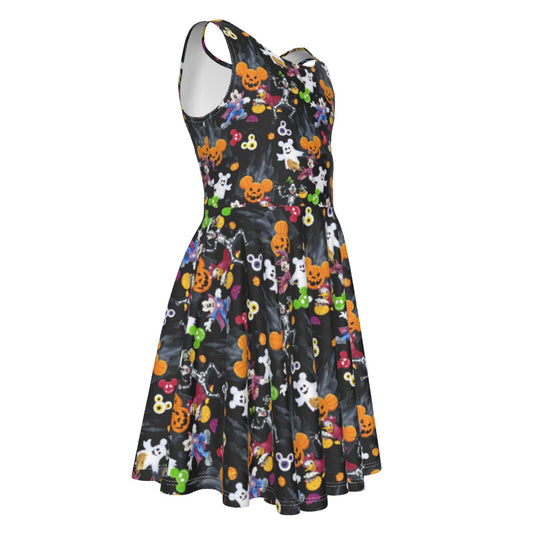 Mouse Gang Trick or Treatreat - Kid's Sleeveless Skater Dress