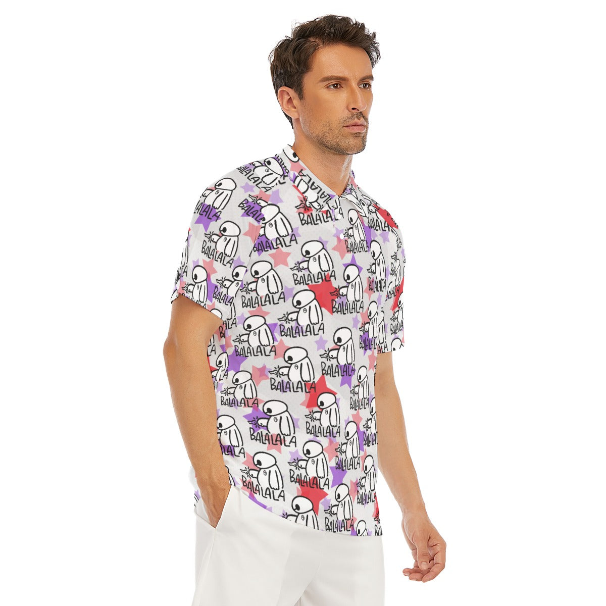 White Robot Balala - Men's Polo Shirt