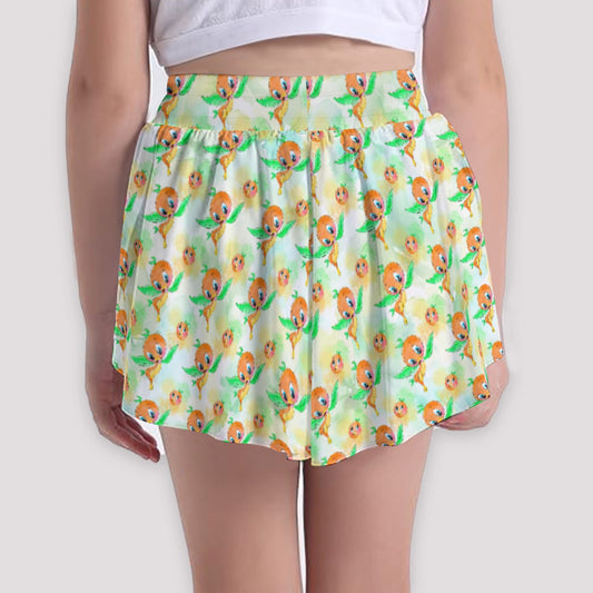 Sunny Citrus Thoughts - Girls’ Flowy Pocket Shorts