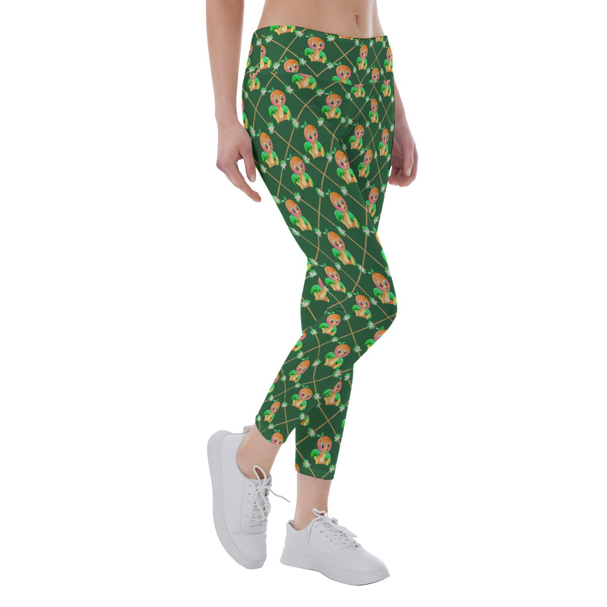 Geometric Citrus Delight - Women's Yoga Leggings