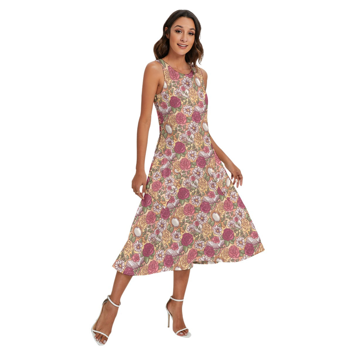 Fairytale Florals – Timeless Tale Blooms - Women’s Diagonal Pocket Midi Dress