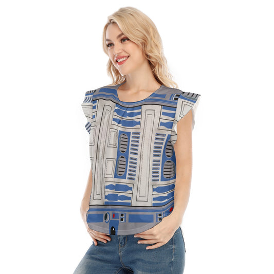 Little Blue Droid - Women’s Flutter Sleeve Top