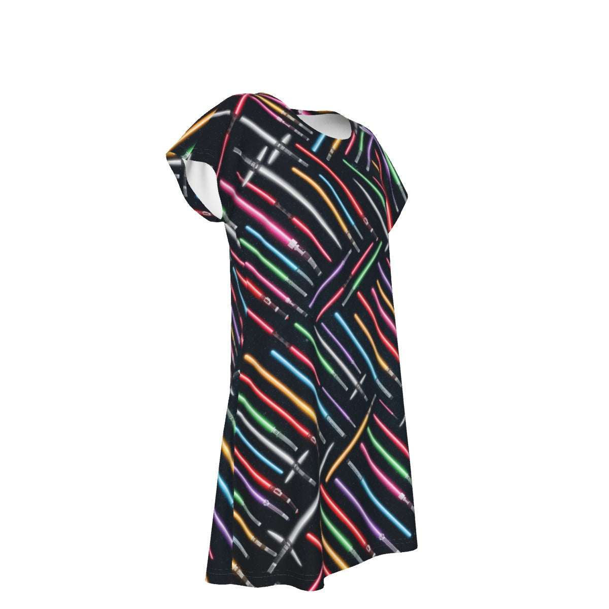 Vibrant Galaxy Sabers - Women's T-Shirt Dress