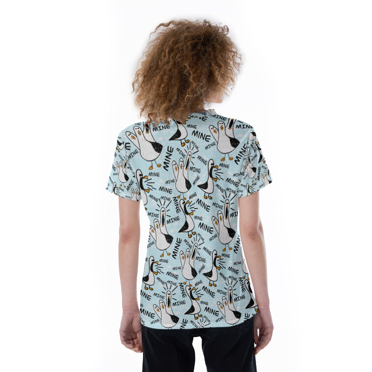 Mine Mine Mine Seagulls - Women's Short Sleeve V-Neck T-Shirt