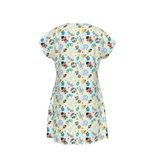 Playful Toy Style Icons - Women's T-Shirt Dress