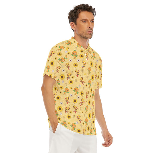 Cheerful Bee & Citrus Bird - Men's Polo Shirt