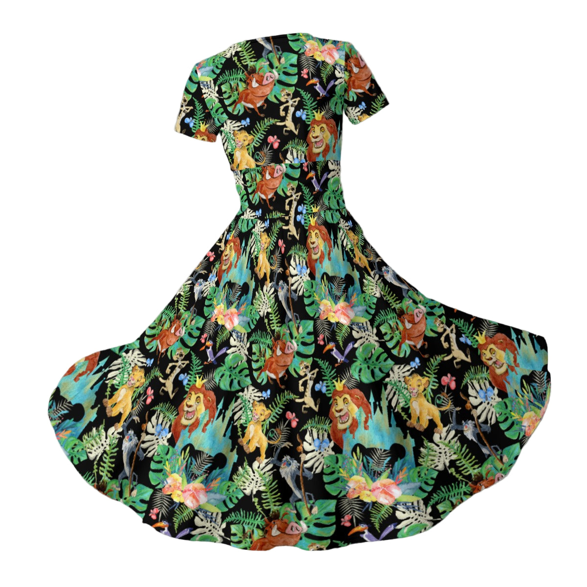 Watercolor Jungle Pride - Women's V-Neck Ruched Midi Dress