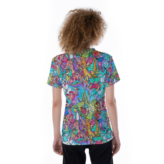 Under the Sea Storybook Scenes - Women's Short Sleeve V-Neck T-Shirt