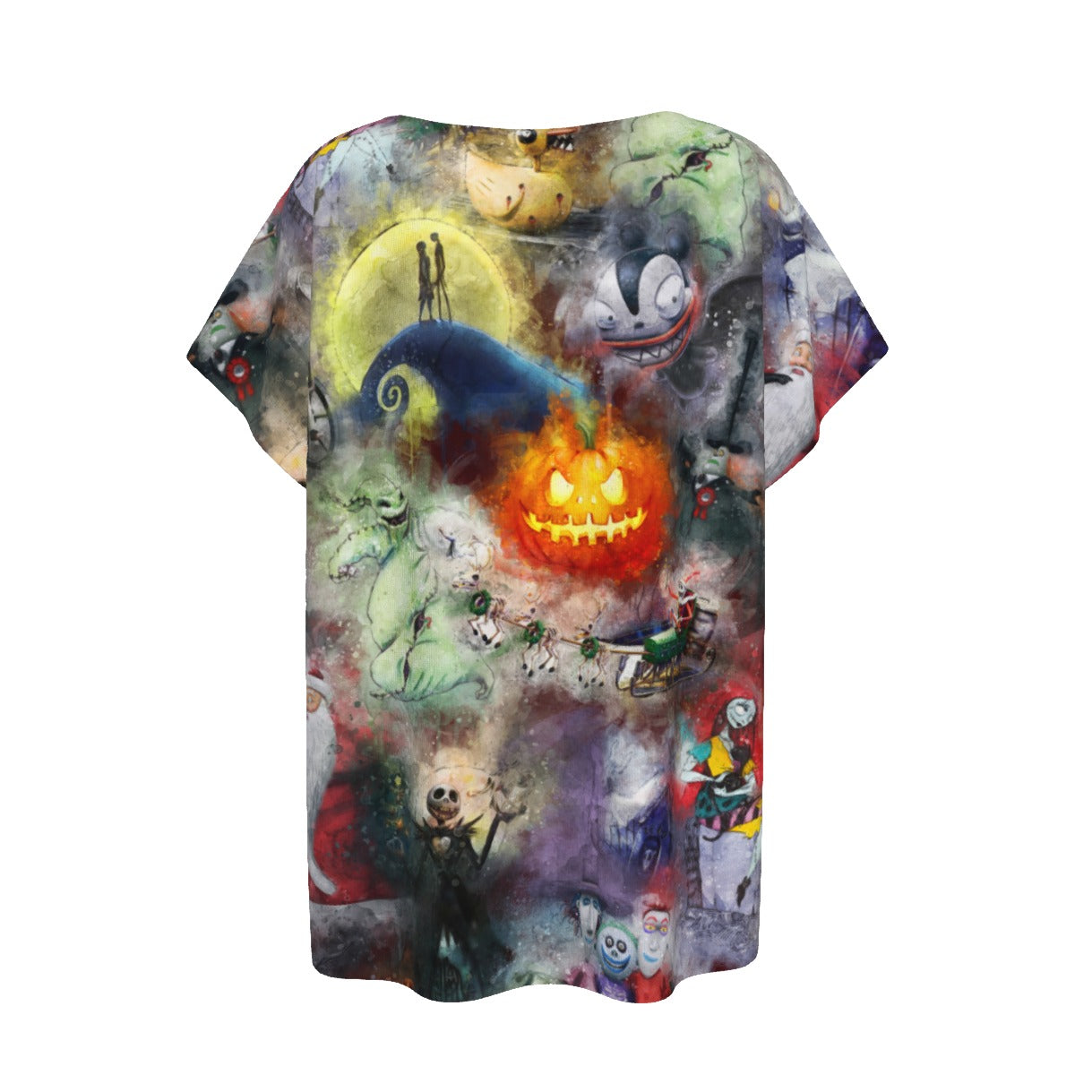 Watercolor Nightmare Town - Women’s Relaxed Fit Scoop Tee