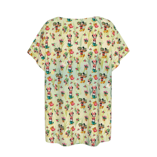 Garden Mouse Helpers at Work - Women’s Relaxed Fit Scoop Tee