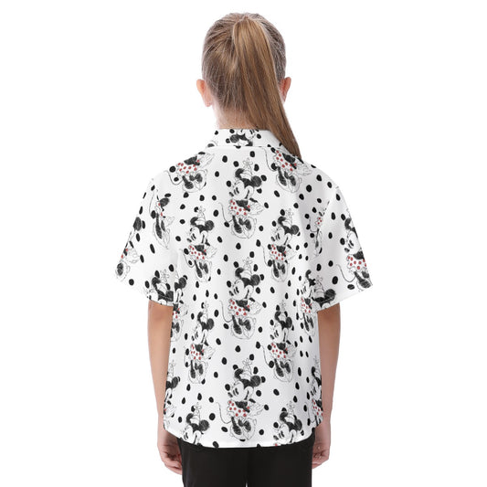Sketch of Polka Dot Mouse - Kid's Hawaiian Button Up Shirt