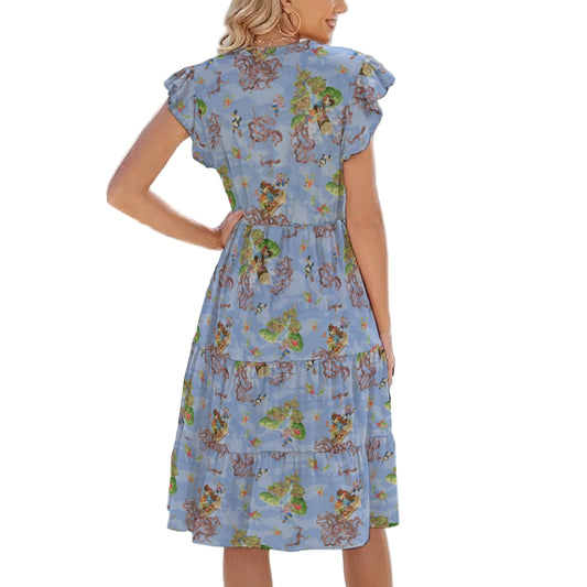 Briar Patch Splash - Women's Tiered Pocket Midi Dress