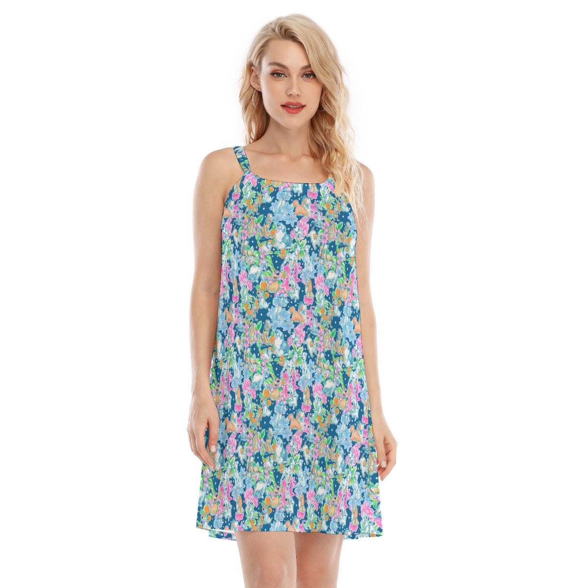 Tropical Paws & Petals - Beloved Dogs - Women’s Adjustable Sundress