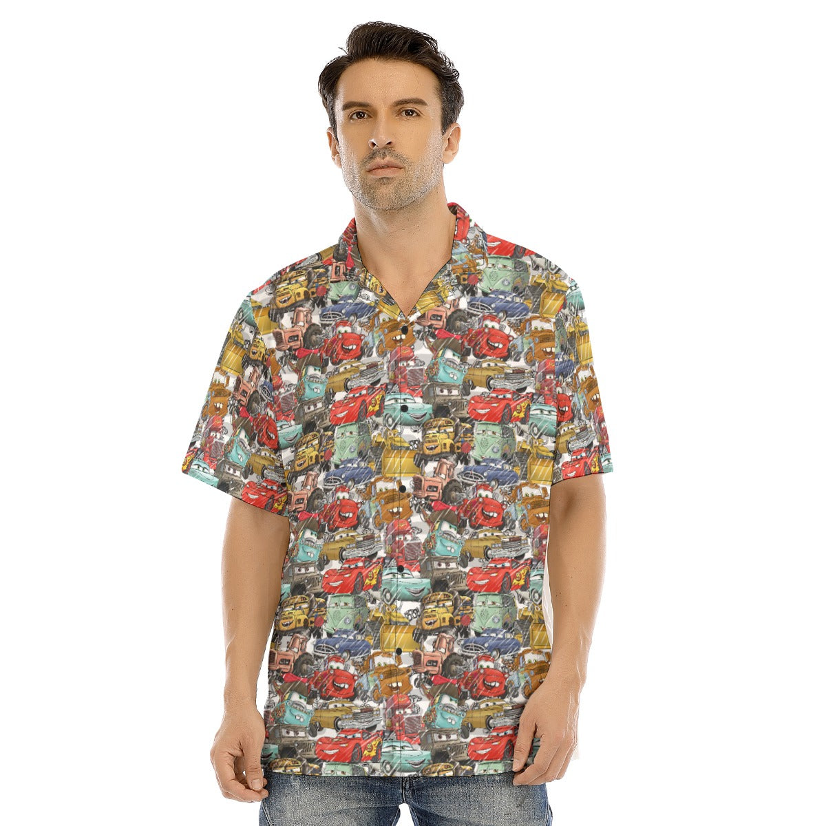 Racing Legends Sketch - Men's Hawaiian Button Up Shirt