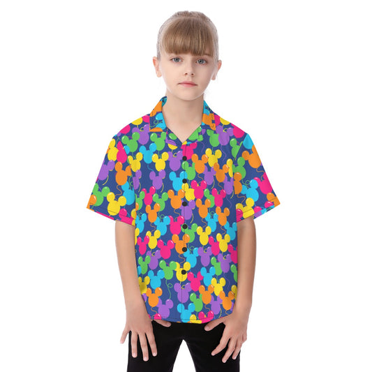 Bright Mouse Ear Balloons - Kid's Hawaiian Button Up Shirt