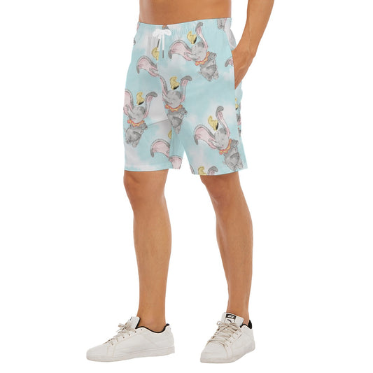Sketch of Flying Elephant - Men’s Pocket Beach Shorts