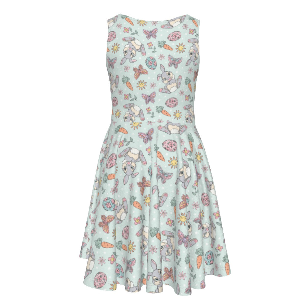 Springtime Bunny Cheer - Kid's Sleeveless Skater Dress