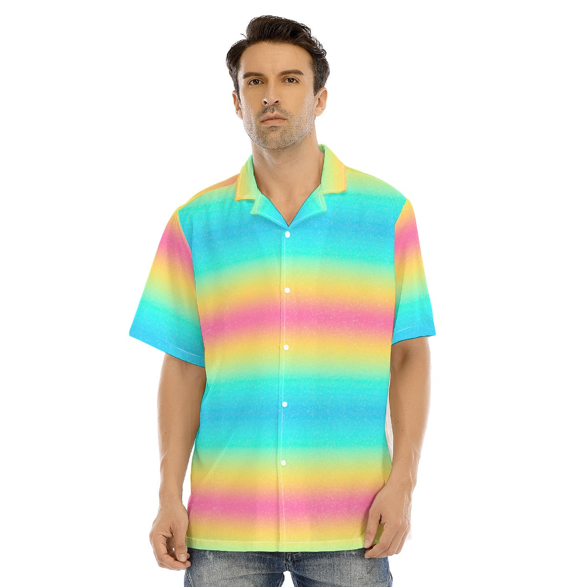 Rainbow Ombre - Men's Hawaiian Button Up Shirt
