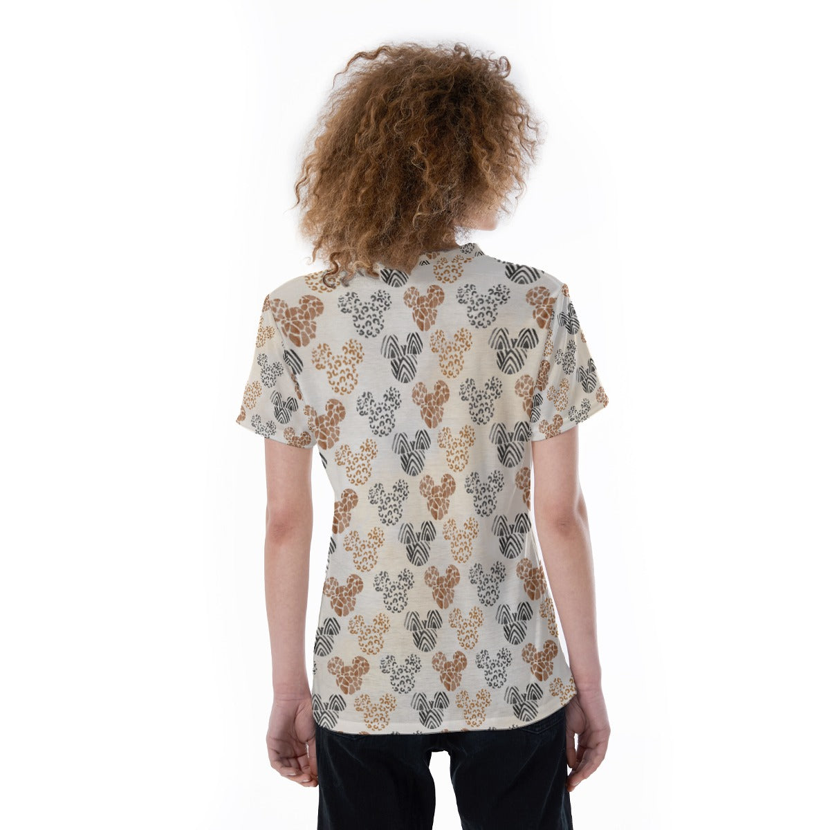 Safari Mouse Ears - Women's Short Sleeve V-Neck T-Shirt