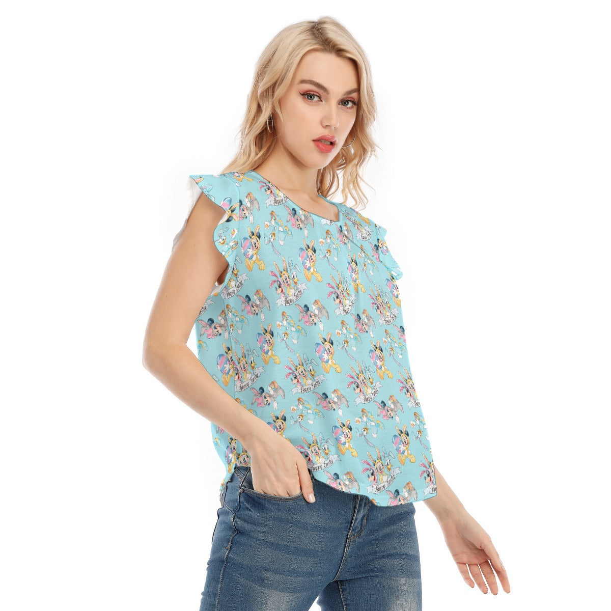 Spring Bunny Costume Crew - Women’s Flutter Sleeve Top