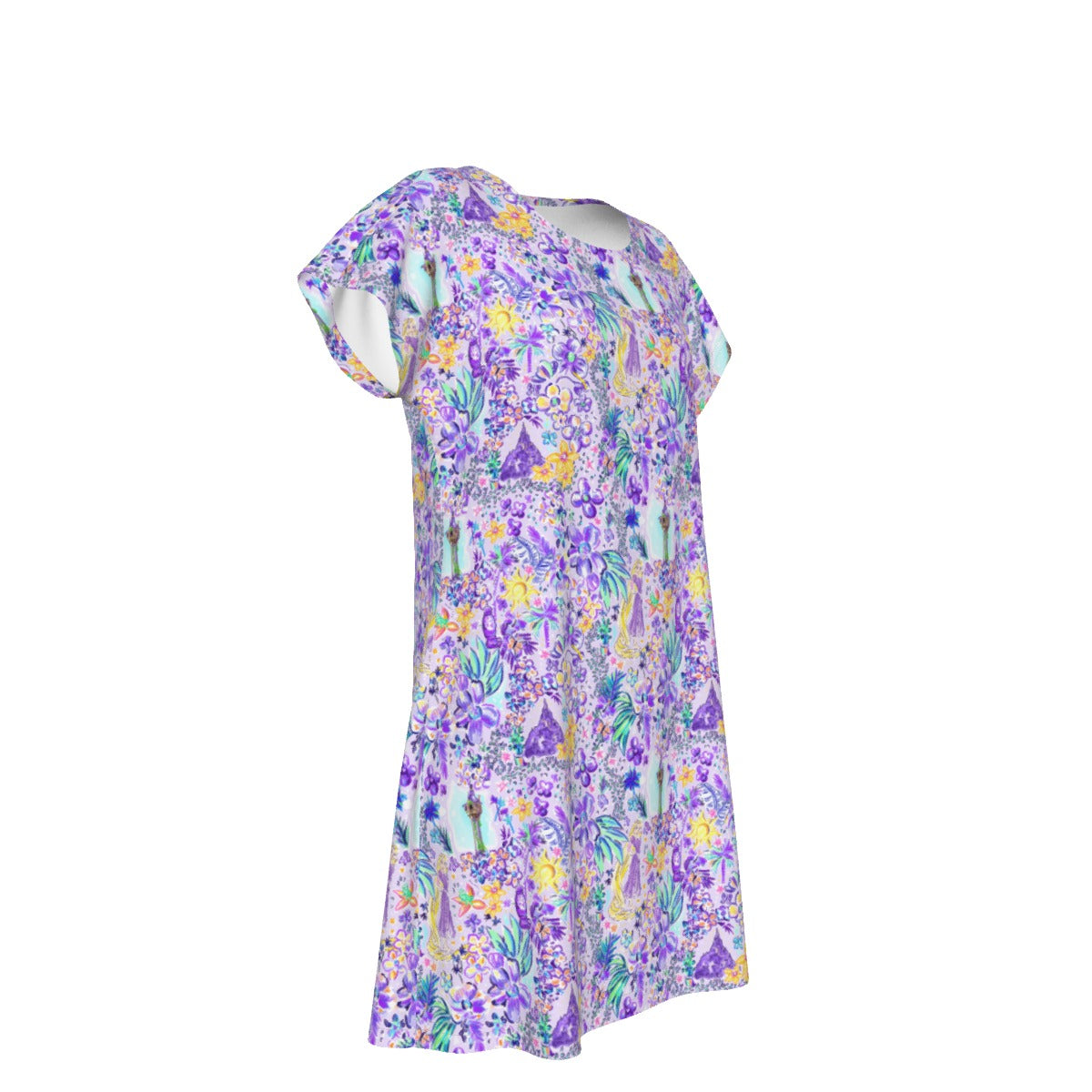 Bright Tropical Princess - Tower Light Festival - Women's T-Shirt Dress