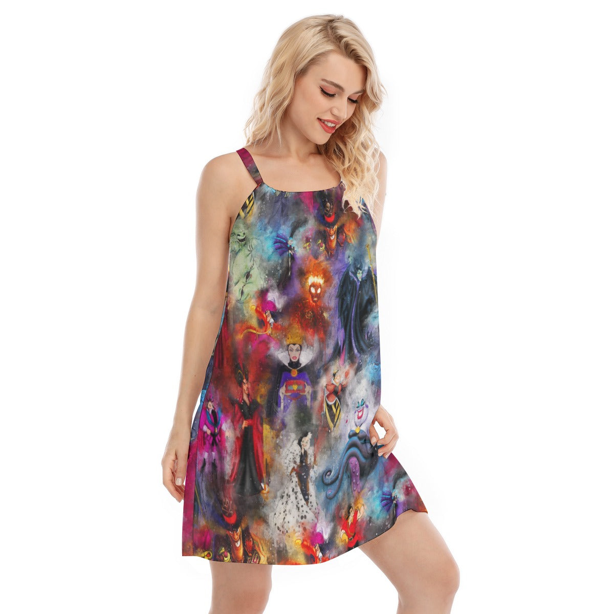 Watercolor Wicked Villains - Women’s Adjustable Sundress