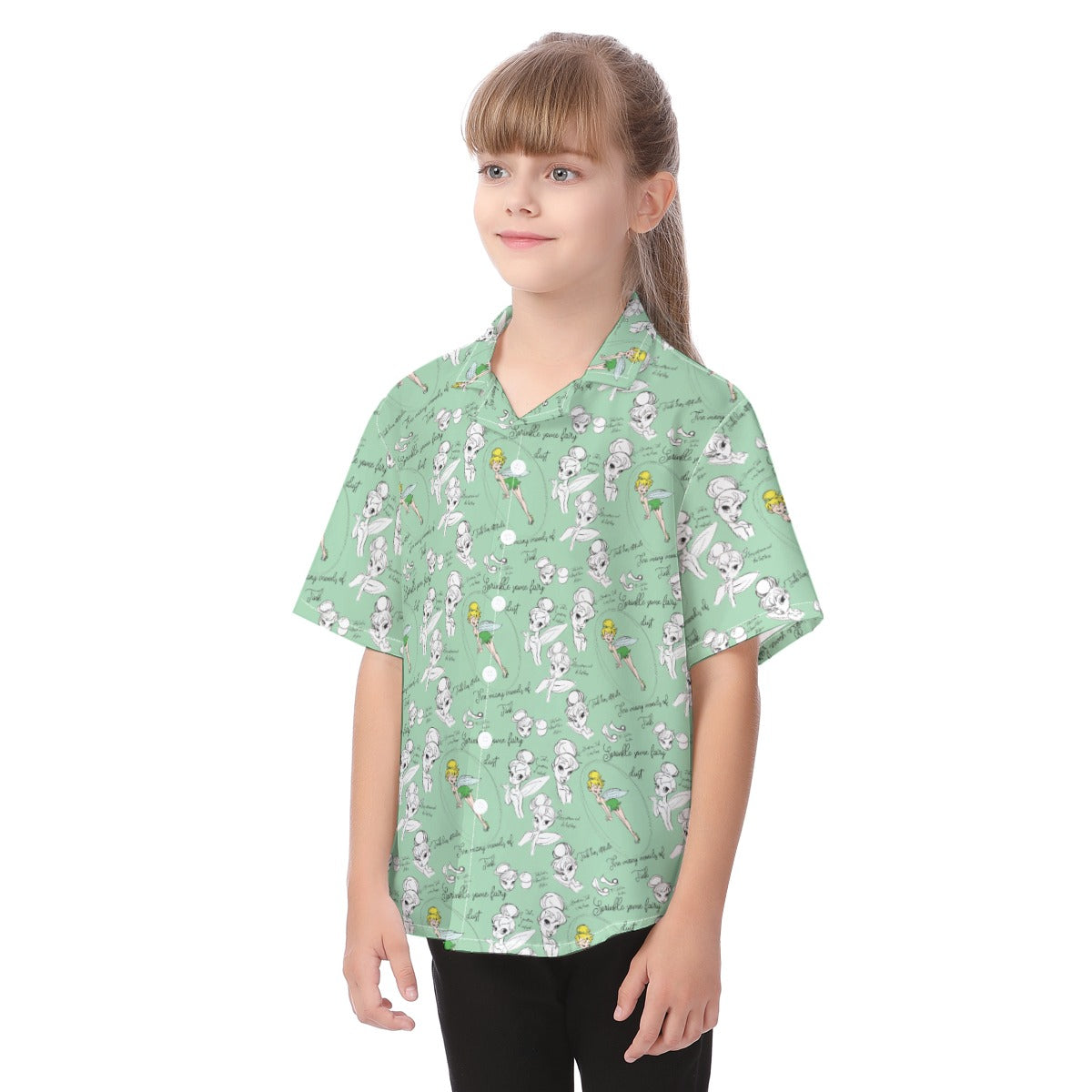 Drawing Pixie Fairy - Kid's Hawaiian Button Up Shirt