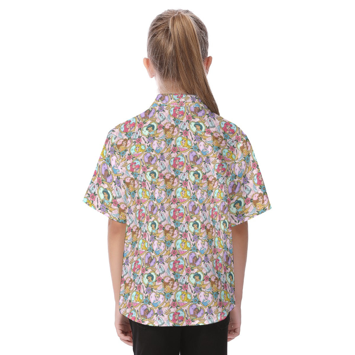 Tattoo Hearts Royal Icons - Kid's Hawaiian Button Up Shirt
