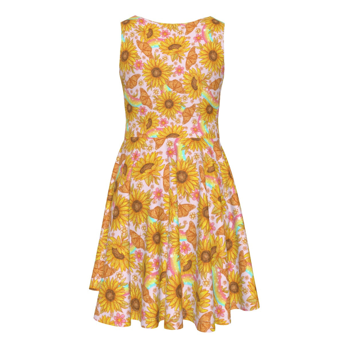 Sunflower Dreams - Kid's Sleeveless Skater Dress