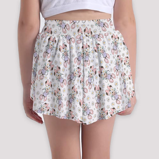 Daisy Crown Delight - Girls’ Flowy Pocket Shorts