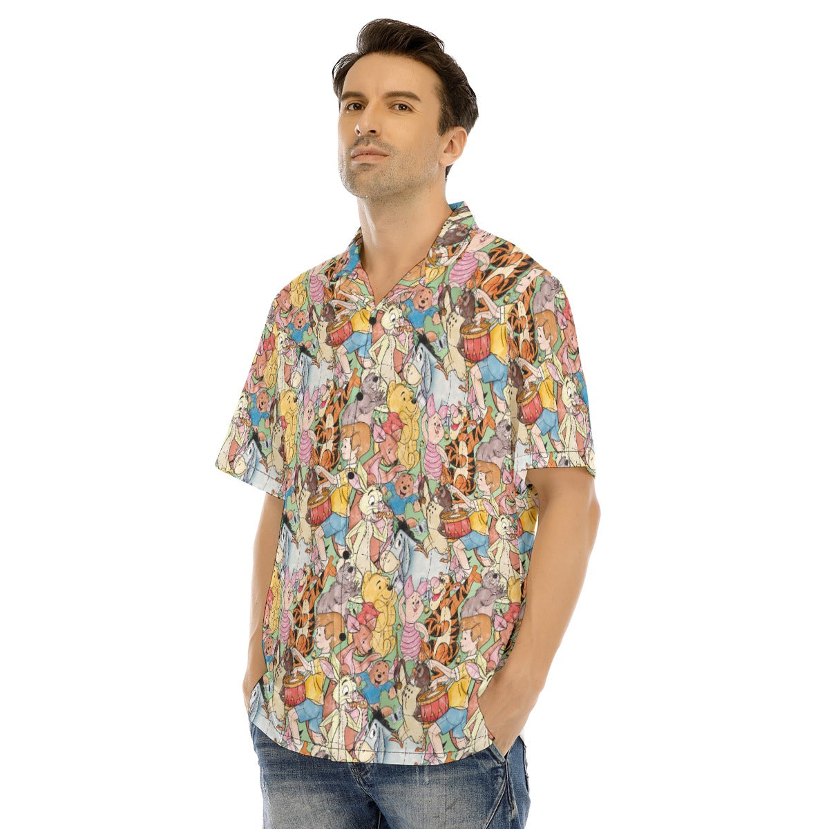 Sketched Hundred Acre Crew - Men's Hawaiian Button Up Shirt