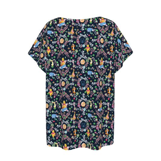 Garden Whimsy - Hundred Acre Blooms - Women’s Relaxed Fit Scoop Tee