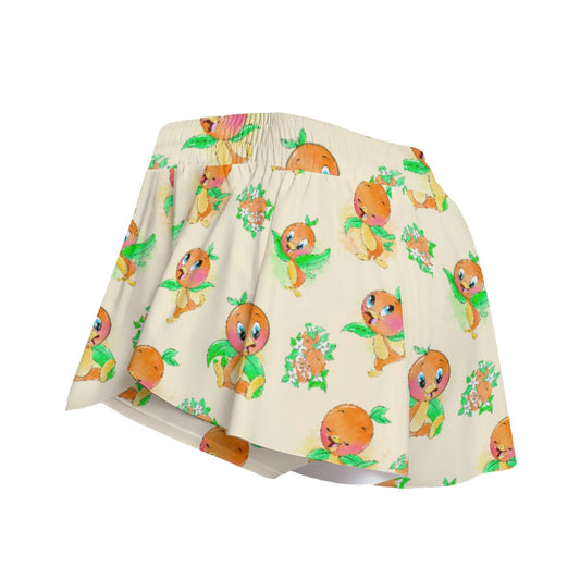 Citrus Charm Bird - Women's Flowy Pocket Shorts