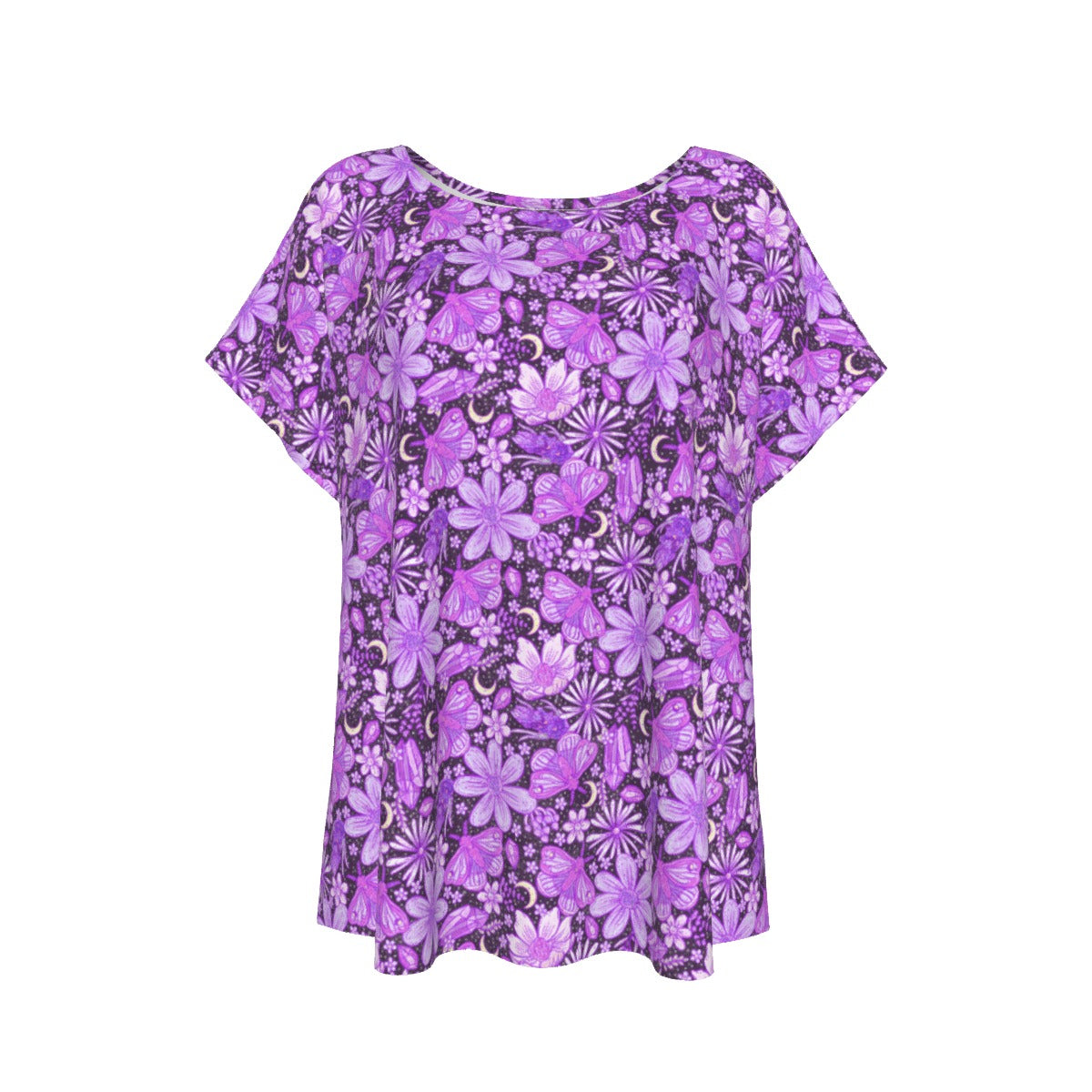 Purple Crystal Moths - Women’s Relaxed Fit Scoop Tee