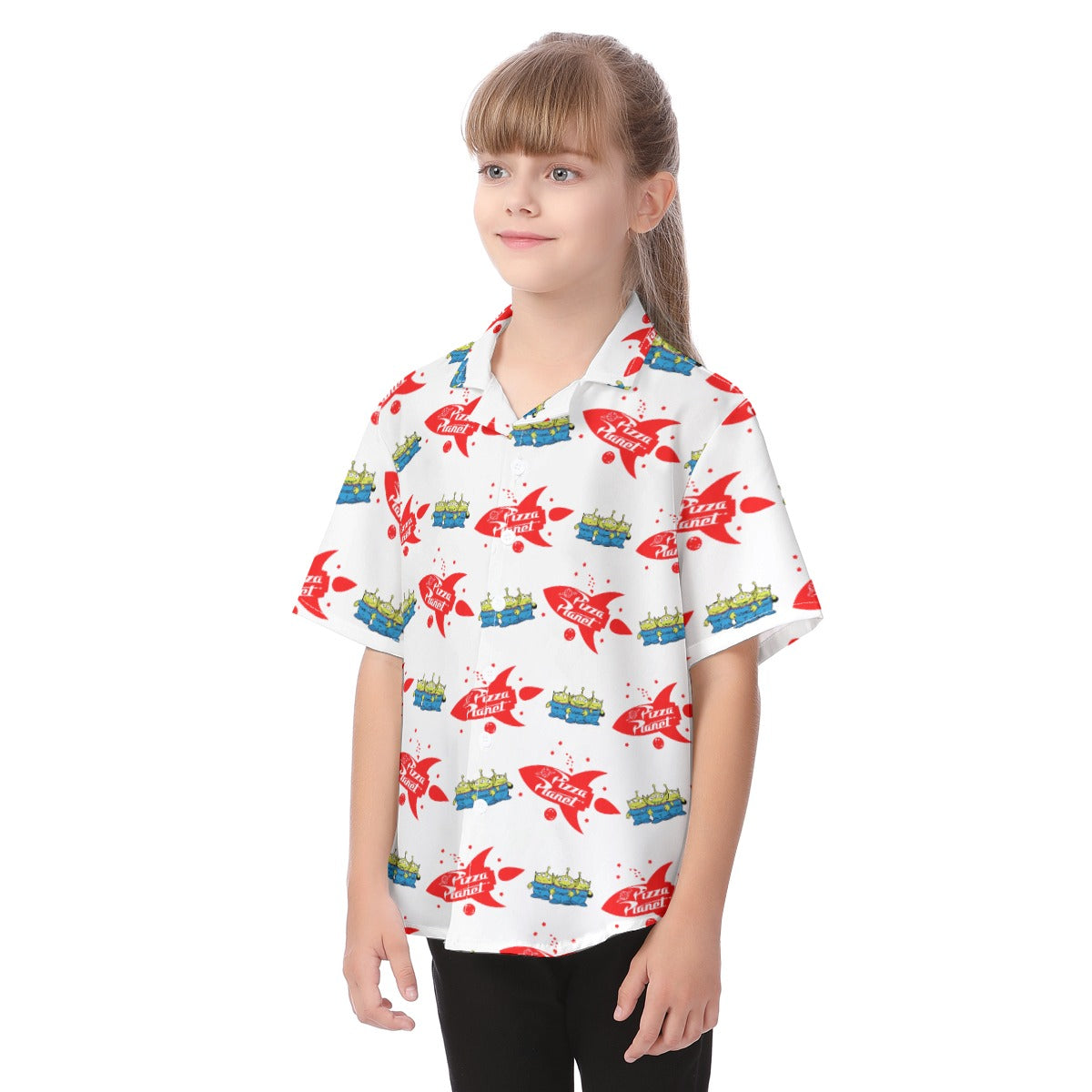 Galactic Rocket Party - Kid's Hawaiian Button Up Shirt